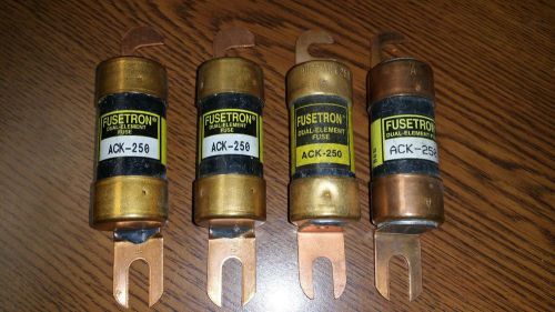 BUSSMAN FUSETRON DUAL FUSE 250 AMPS ACK-250 (LOT OF 4) USED ACK 250