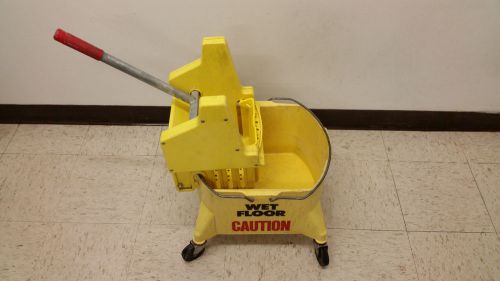 Continental commercial heavy duty yellow structolene mop bucket w/ wringer for sale