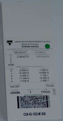 Single Vishay C2A-05-125LW-350 Strain Gages 350 Ohm +/-0.3%