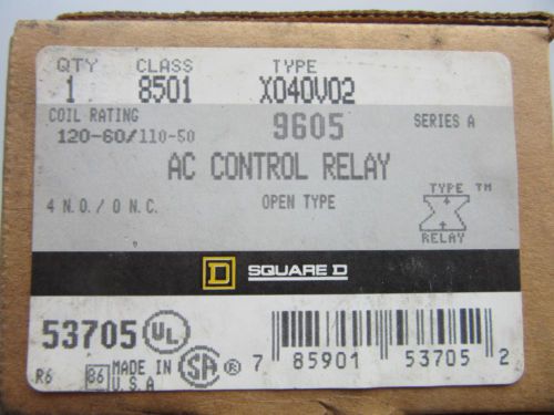 Square D 8501X040V02 Type X Relay 120V Coil NEW!!! in Box Free Shipping