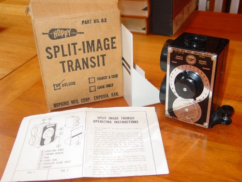 Vintage Hopkins Split Image Transit Level Hoppy Deluxe G2 Box Instructions
