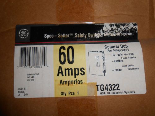 GE TG4322 SAFETY SWITCH 60 AMP 208Y/120 VOLT DISCONNECT