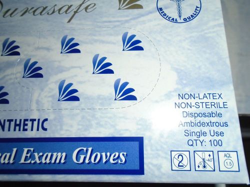 1 new box DURASAFE Vinyl Medical Exam Gloves Large power free