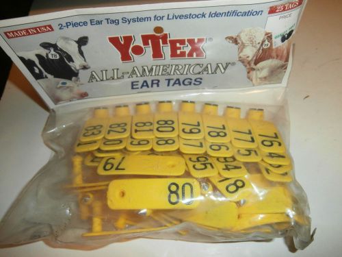BAG of 25 YTEX Y-TEX ALL AMERICAN SHEEP STAR EAR TAGS YELLOW  #76-100