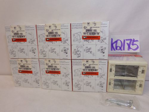 LOT OF 7 WIREMOLD V2444D-2A 2 GANG DIVIDED DEVICE BOX IVORY NEW METAL RACEWAY FT