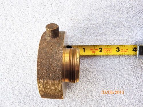 Brass pin lug fire hydrant/hose adapter 2 1/2 nst female x 1 1/2 npsh male for sale