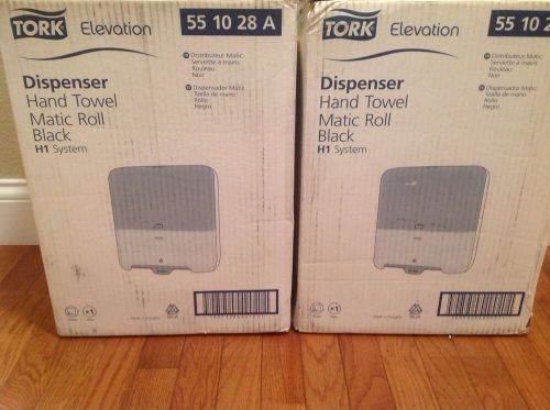 Lot Of 2 Tork Elevation Dispenser Hand Towel Matic Roll H1 System - Black - New
