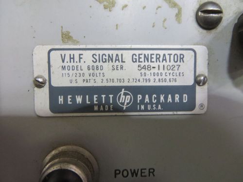 Agilent HP 608D  VHF Signal Generator ID #26085 KHDG