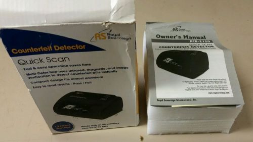 Royal Sovereign Quick Scan Counterfeit Detector RCD 2120 FREE SHIPPING! Open-box