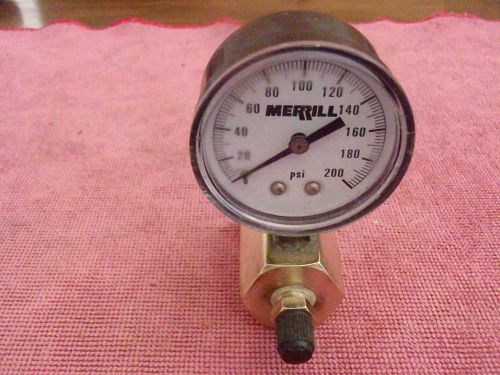 200 psi pressure gauge By merrill, 2&#034; dia gauge, w/ 3/4&#034; fitting &amp; bleeder