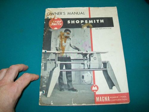 Vintage ShopSmith Mark 5 Owner&#039;s Manual Shop Smith Magna 1955 Wood Working Rare