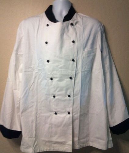 NWT Chef Works, executive chef jacket black /white, Size 52&#034;
