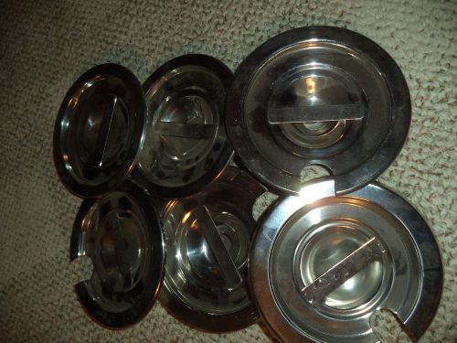 update stainless lids Lot of 4 Slotted and 2 non slotted 5.75&#034; New
