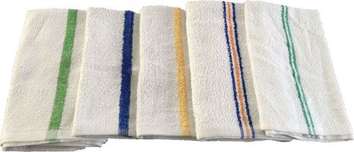 48 4 dozen new striped bar towels bar mops 100% cotton super absorbent 16x19 for sale