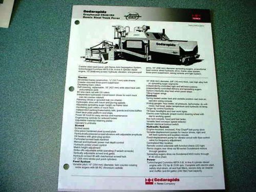 Cedarapids Grayhound CR461RX Remix Steel Track Paver Brochure