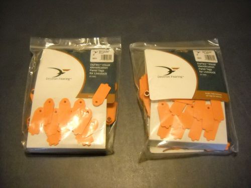 2 Packages New Sheep &amp; Goat Eartags DuFlex Orange 50 Sets Eartags