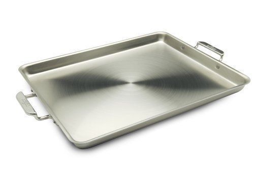 New all-clad 12&#034; 15&#034; shallow baker jelly roll half sheet pan stainless original for sale