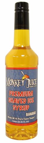 Banana Snow Cone Syrup - Made with PURE CANE SUGAR - Monkey Juice Brand