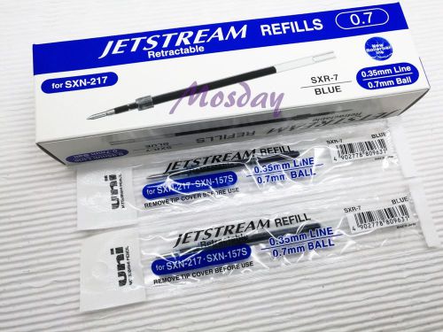 12 pcs Uni-Ball Jetstream SXR-7 Ballpoint Pen Refills 0.7mm Fine, BLUE