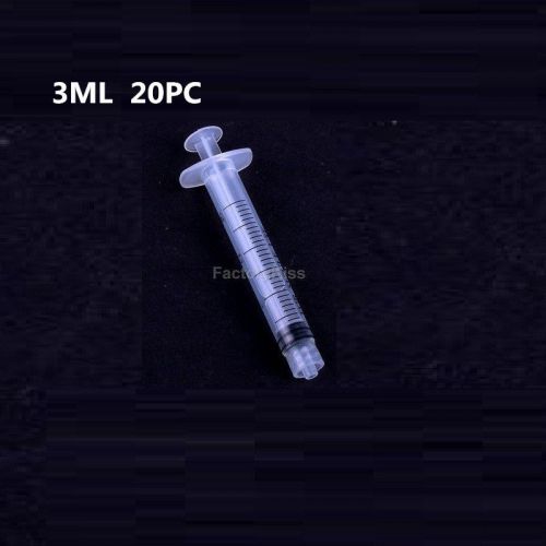20 x Disposable Plastic 3 ml Injector Syringe No Needle For Lab Measuring HPP