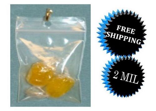 500 pcs 2 Mil 6&#034;x6&#034; Hang Hole Zip Top Ziplock Clear Poly Plastic Reclosable Bags