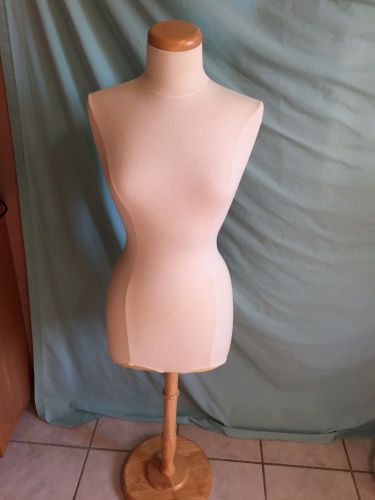Female Torso Mannequin Clothes Hanger Display White Fabric Stand 53&#034;