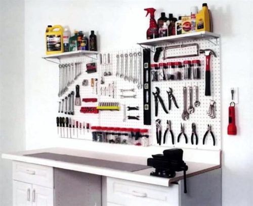 Shop Tool Storage - Workbench Wall Organizer Pegboard Kit #24323-W NEW  S*