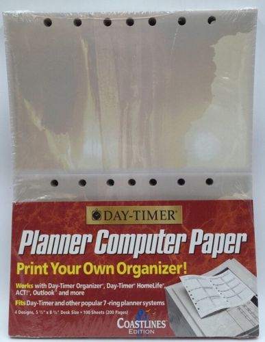 Day-Timer Planner Printable Paper 100 Sheet Desk Size (5.5x8.5) Coastline 7 Ring