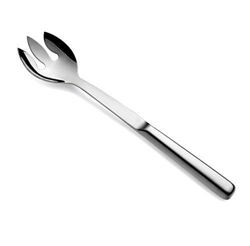New Star Foodservice 52107 Hollow Handle Notched Serving Spoon, 12&#034;, Silver