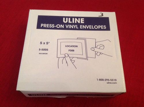 ULINE S-5050 5 X5 PRESS ON VINYL ENVELOPES Box Of 50 New In Box