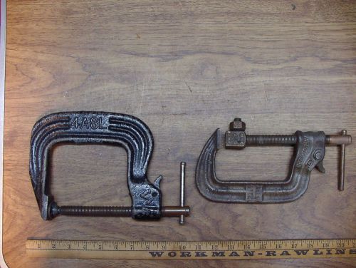 Old Used Tools,2 Vintage Grand Quick Release Clamps,4ASL Deep Throat,4QL,