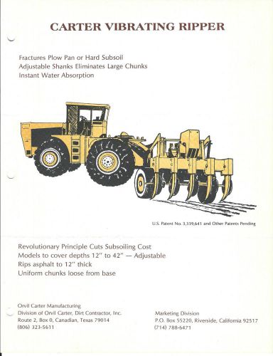 Equipment Brochure - Carter - I II IV E - Vibrating Soil Ripper  (E3048)