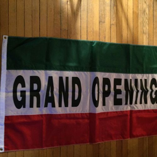 Grand Opening Flag 34/58 Inches Red White Green