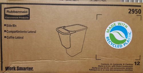 New Rubbermaid Commercial Trash Can Recycling BLACK Side Bin #2950 CASE OF 12