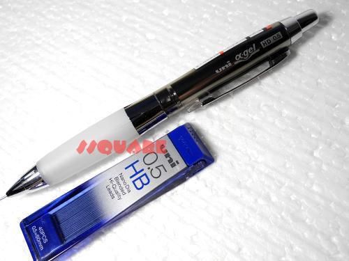 Uni-Ball Alpha Gel Chrome 0.5mm Shaker HD mechancial pencil +pencil leads, Black