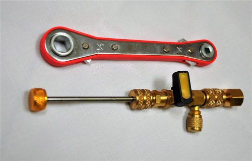 Hvac tool kit:dual schrader valve core remover/installer port wrench square head for sale