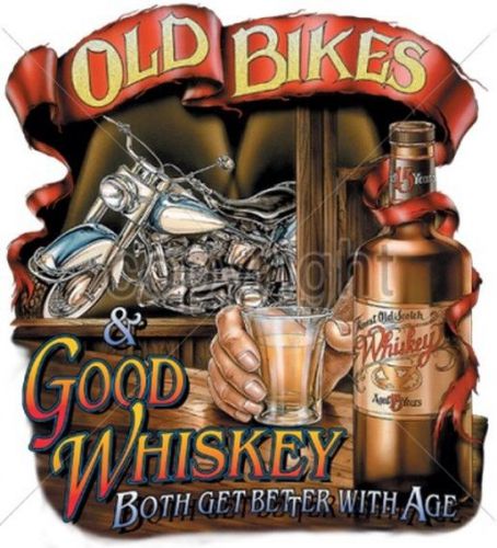 Old Bikers &amp; Good Whiskey Motorcycle Biker HEAT PRESS TRANSFER -11 Pieces!