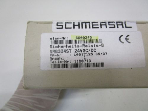 SCHMERSAL 24VAC/DC SAFETY CONTROLLER SRB324ST *NEW IN BOX*
