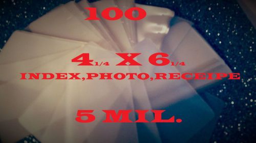 (100) 4-1/4 x 6-1/4  Laminating Laminator Pouches Sheets Photo,Video Card 5 mil