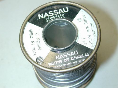 Nassau western electric Pure ww rosin C rosin core solder Spec. at 7076  15.8 oz