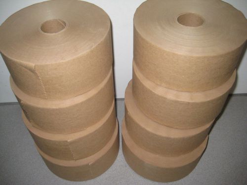 New - non re-inforced paper gum tape 3&#034; wide - 300 ft roll- 8 roll lot for sale