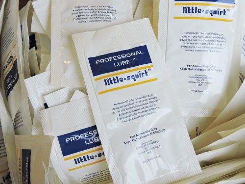 (lot of 12) professional lube &#034;little squirt&#034; gel 1-oz. packs animal use only for sale