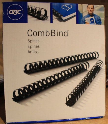 GBC Premium 7/8&#034; Black Plastic Combs 100pk - 4000112 Free Shipping