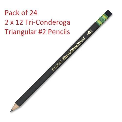 Dixon Ticonderoga Woodcase Pencil, HB #2, Black Barrel, Dozen