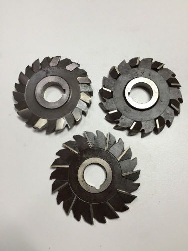 3pc. Lot Horizontal Milling Cutters (5&#034; Dia Assorted Widths)