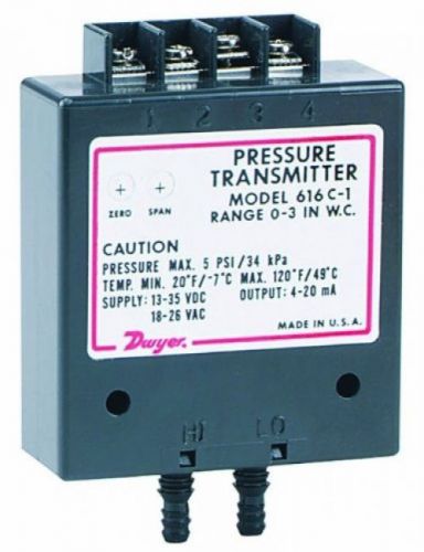Dwyer Series 616C Differential Pressure Transmitter, 0-20 WC Range