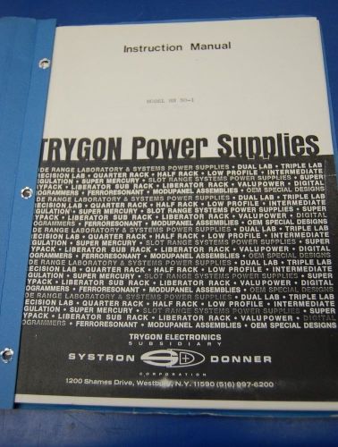 TRYGON Power Supplies Model IIII 50-1 Instruction Manual