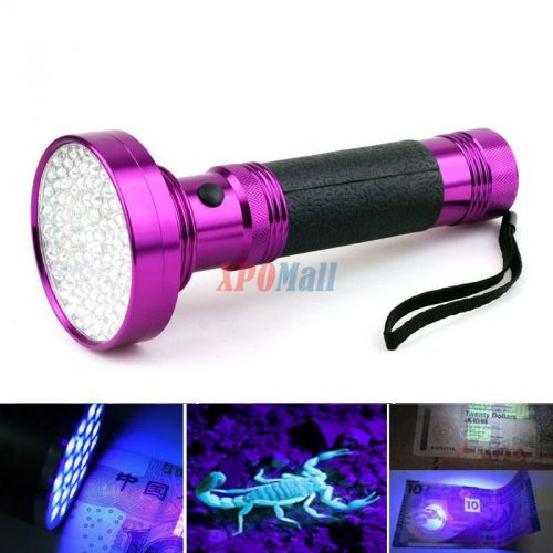 Pro 100 led uv blacklight scorpion super bright detection flashlight purple ne% for sale