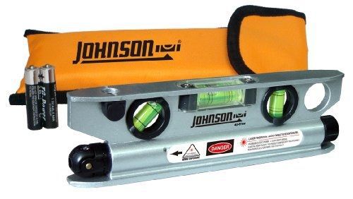Johnson 40-6164 7-1/2-inch magnetic torpedo laser level with softsided padded for sale
