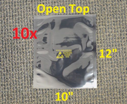 10 ESD Anti-Static Shielding Bags, 10&#034;x12&#034; in (Inner Diameter),Open-Top,3.1 mils